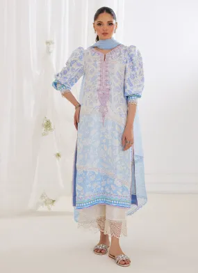 Aurelia Ice Blue Shirt And Dupatta