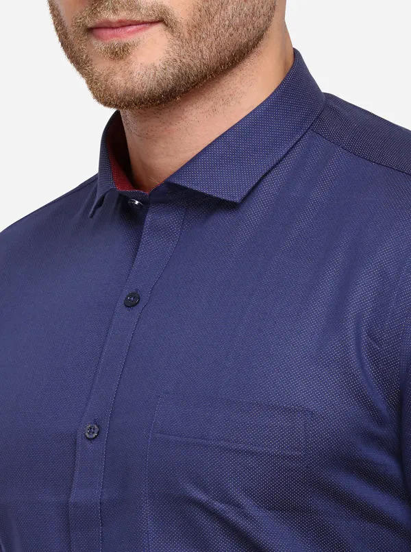 Blue Solid Slim Fit Party Wear Shirt | Greenfibre