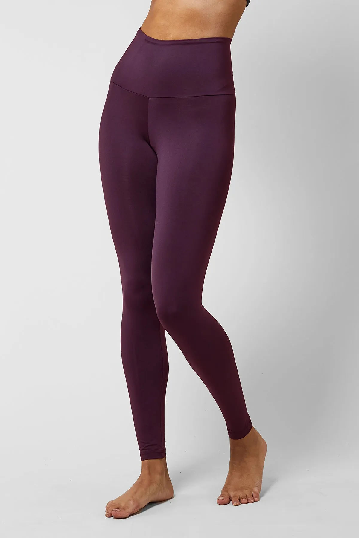 Extra Strong Compression Tummy Control Sport Running Leggings Burgundy