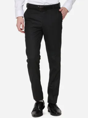 Grey Checked Slim Fit Formal Trouser | Greenfibre