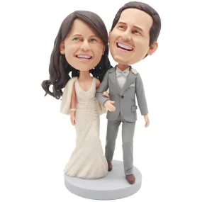 Happy Couple In Noble Dress Custom Figure Bobblehead