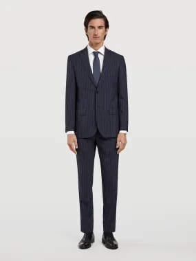 Slim fit chalk stripe business suit