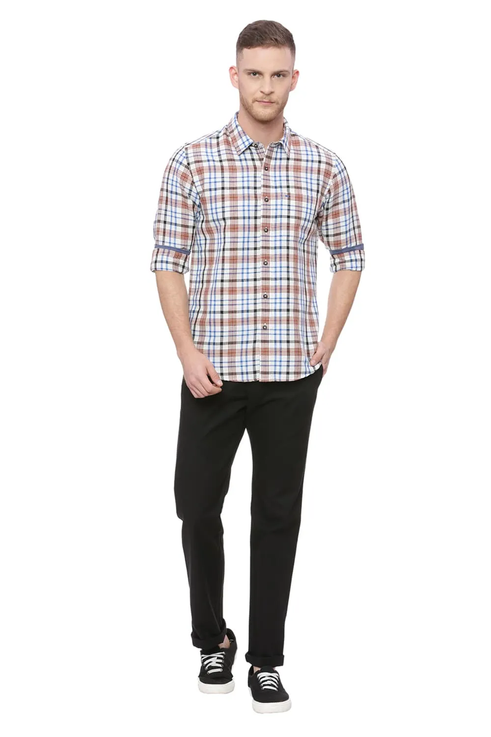 Slim Fit Vineyard Green Checks Shirt