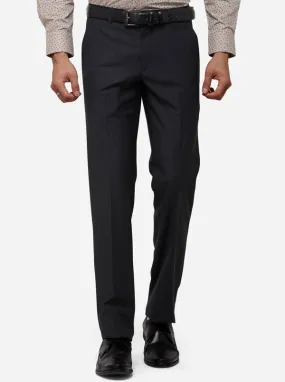 Steel Grey Slim Fit Solid Formal Trouser | Metal