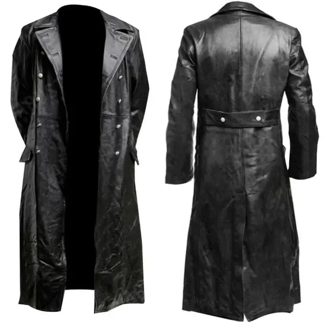 TIMELESS VEGAN LEATHER TRENCH COAT. Unisex