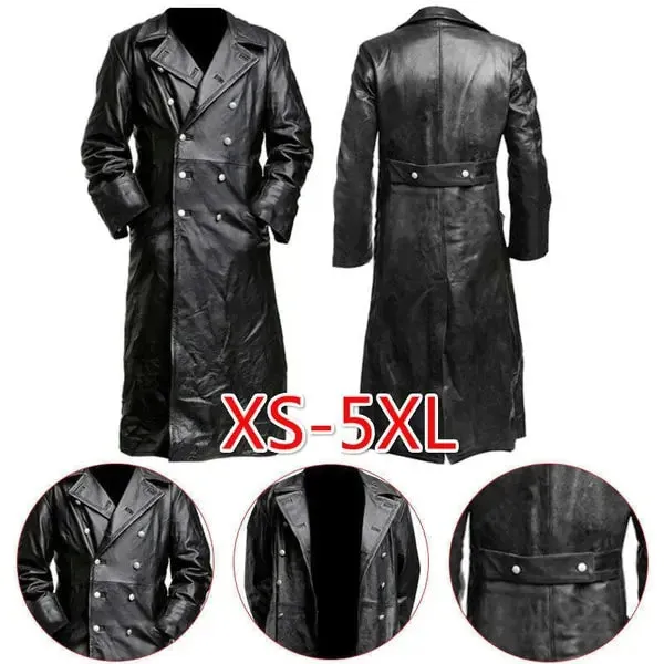 TIMELESS VEGAN LEATHER TRENCH COAT. Unisex