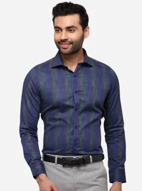 Violet Striped Slim Fit Party Wear Shirt | Wyre